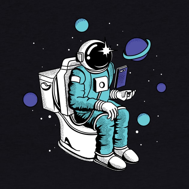 Poopin Space Astronaut Color Funny Space Gift by atomguy